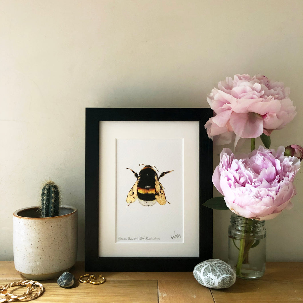 Gold Leaf Bumblebee Print